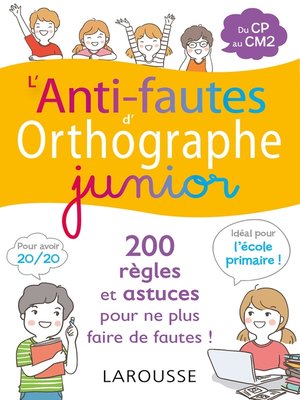 cover image of L'anti-fautes d'orthographe junior